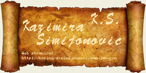 Kazimira Simijonović vizit kartica